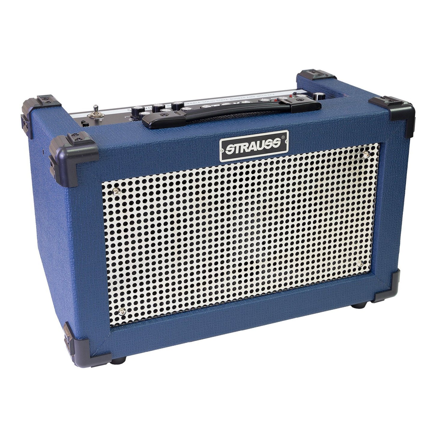 Strauss SBA-20FX 'Streetbox' 20 Watt Solid State Rechargeable DC Amplifier (Blue) - Musiclandshop